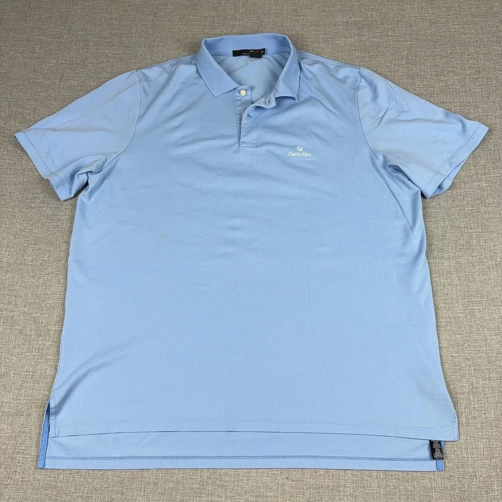 RLX Ralph Lauren Polo Shirt Mens XL Blue Punta Mita Golf Stretch Short Sleeve